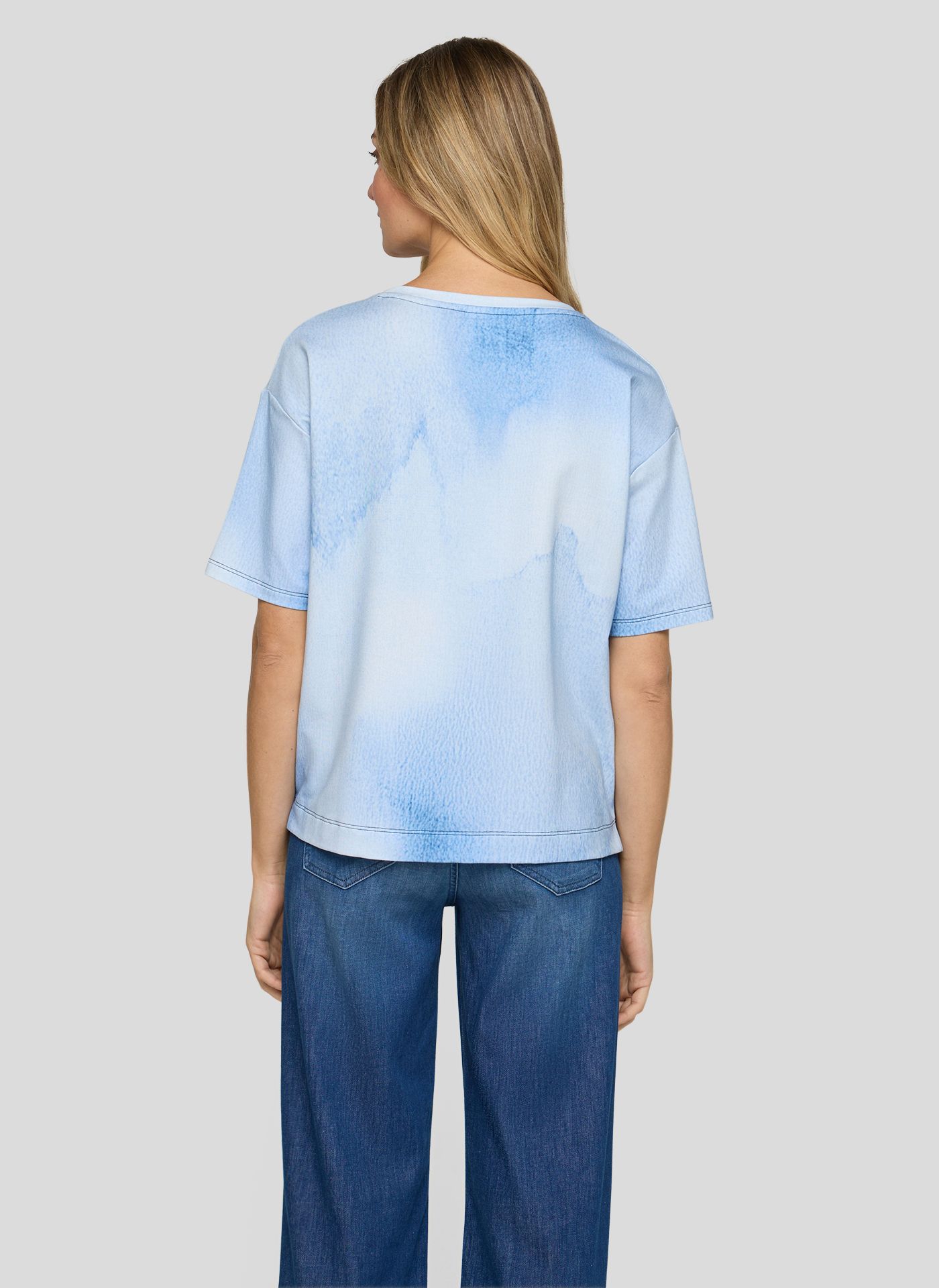 Rabe 2 Tone Print T-Shirt Blue. 56-114351 - Image 4