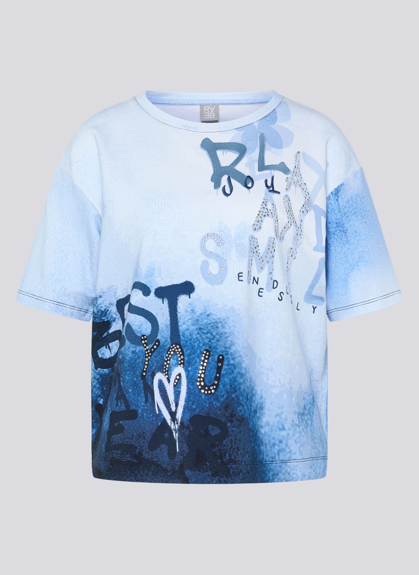 Rabe 2 Tone Print T-Shirt Blue. 56-114351 - Image 6