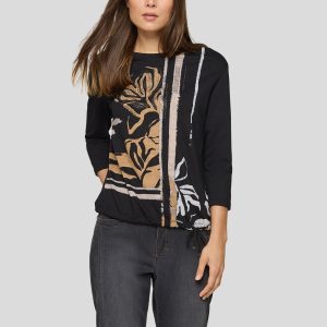 Rabe Patterned Top Black. 56-115351