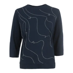 S'questo Cotton Lurex Top Navy. 6180-505787