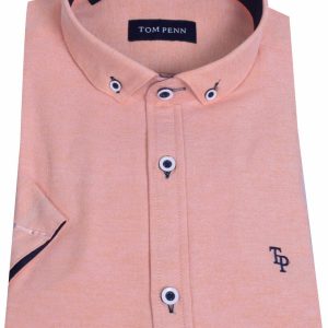 Tom Penn S/S Oxford Shirt Peach. Tp-828