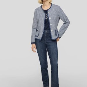 Rabe Bouclé Jacket - raw edges Blue. 56-114224