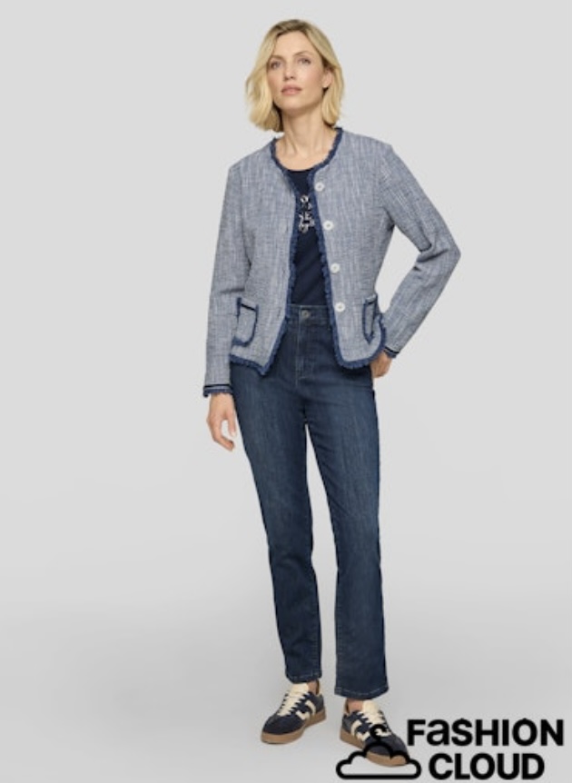 Rabe Bouclé Jacket - raw edges Blue. 56-114224