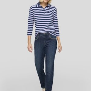 Rabe Stripe Polo Top Lilac. 56-114375