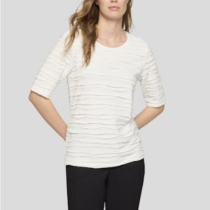 Rabe Textured 1/2 Sleeve Tee Cream. 56-115300