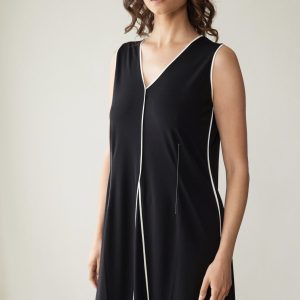 Peruzzi Piped Dress Black. S26115