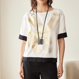 Peruzzi Metallic Brush Top Cream. S26164