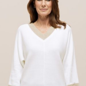 Bianca Dita V-Neck Jumper Off White. 78005