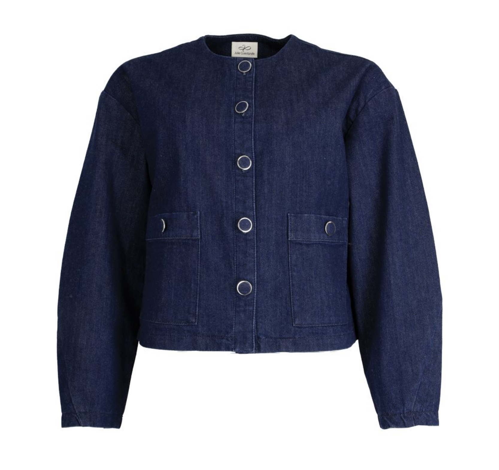 Julie Guerlande Crop Denim Jacket Dark Stone. 67Jg2ve100