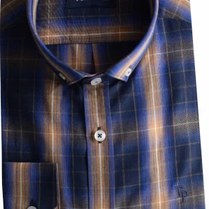 Tom Penn L/S Check Shirt Tan. Tp-939