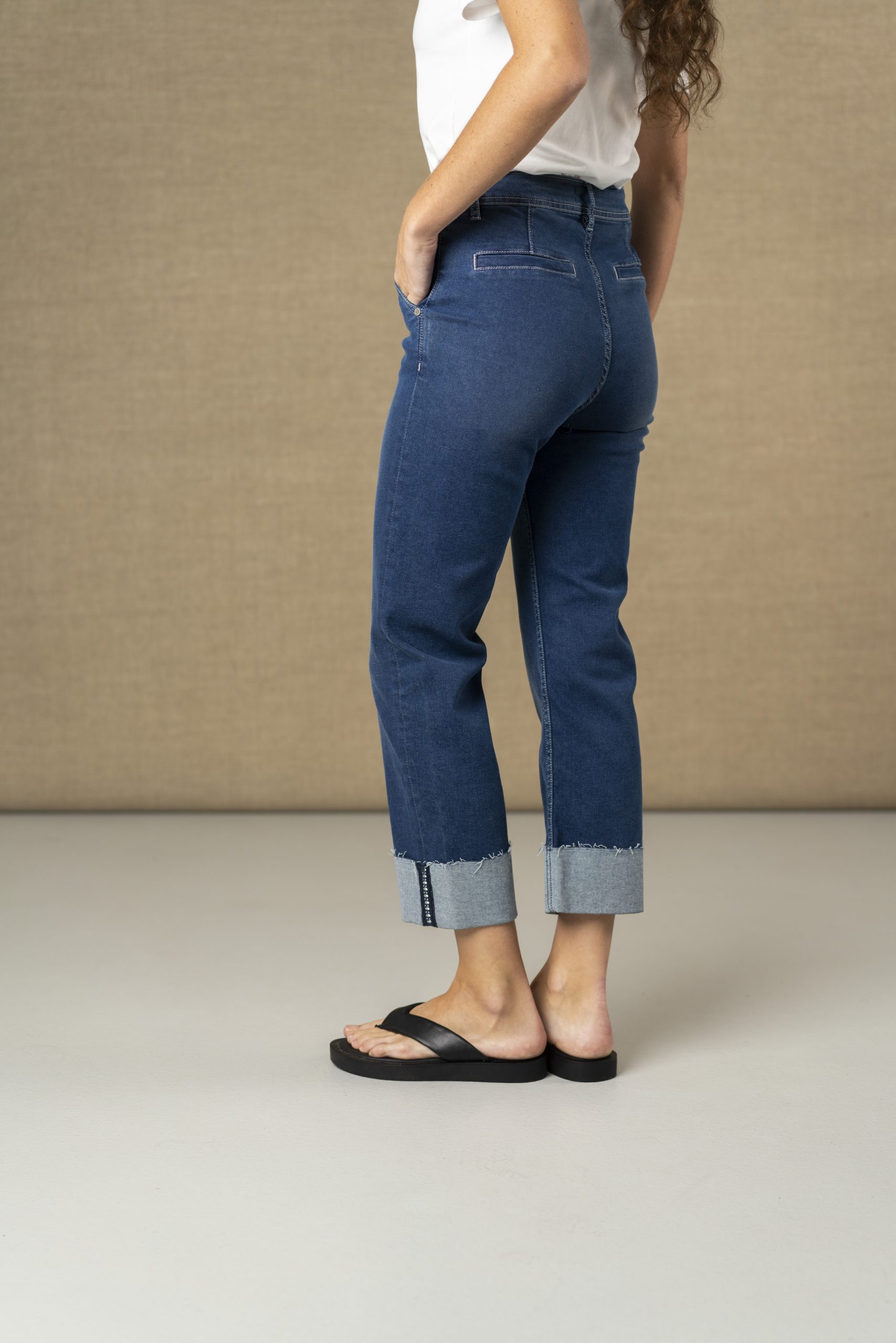 Hongo Stretch Turn Up Trousers Denim. 1W01 M100 - Image 4