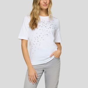 Rabe Silver Stud Plain T-Shirt White. 56-117311