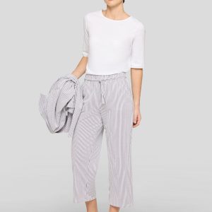 Rabe Seersucker 7/8 Trousers Grey. 56-117451