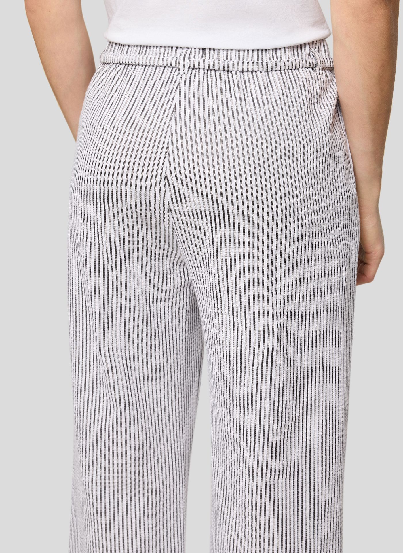 Rabe Seersucker 7/8 Trousers Grey. 56-117451 - Image 5