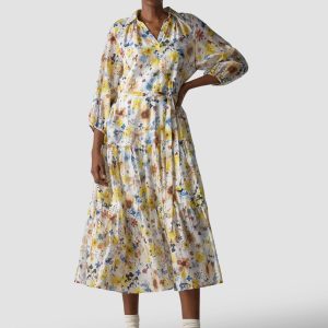 LMCT Long Floral Dress Lemon. 56-617160