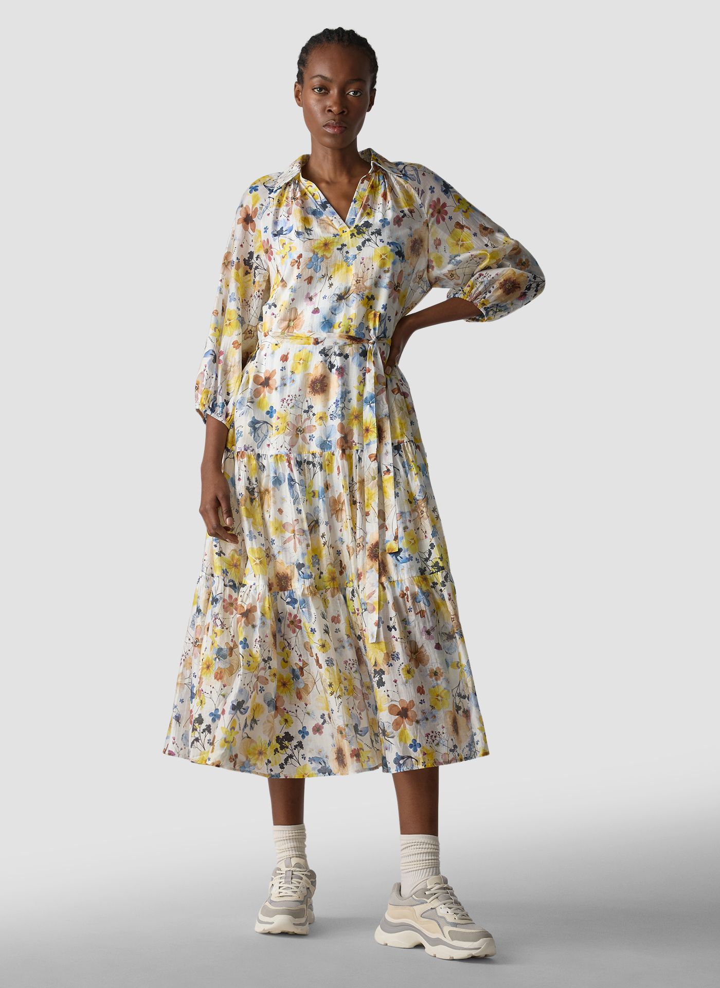 LMCT Long Floral Dress Lemon. 56-617160