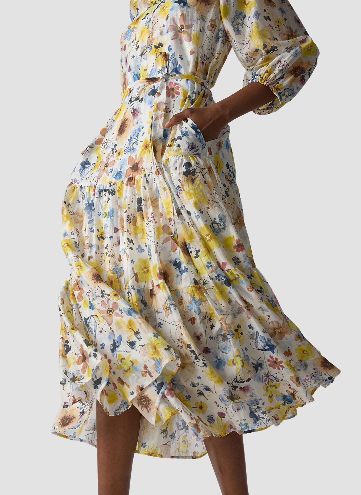 LMCT Long Floral Dress Lemon. 56-617160 - Image 4