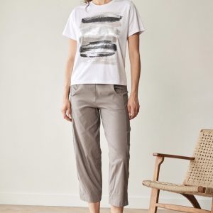 Peruzzi Brush -Stoke Tee White. S26223