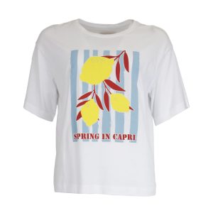 Julie Guerlande Print T-Shirt White. 67Jg2ts100