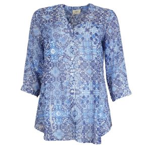 Julie Guerlande Chiffon Blouse Blue.        67Jg2ch660