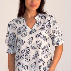 Gabriella K V-Neck Top White.          31226