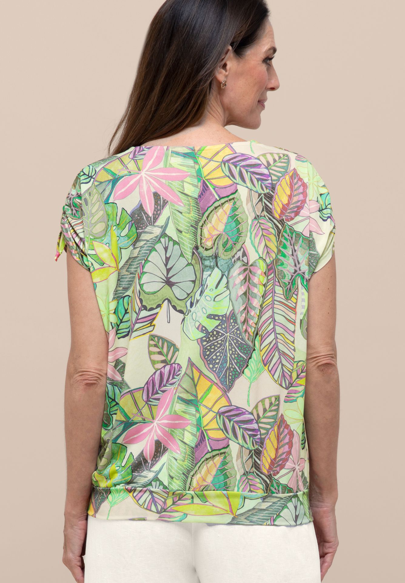Bianca Julie Print Top Lime. 76032 - Image 2