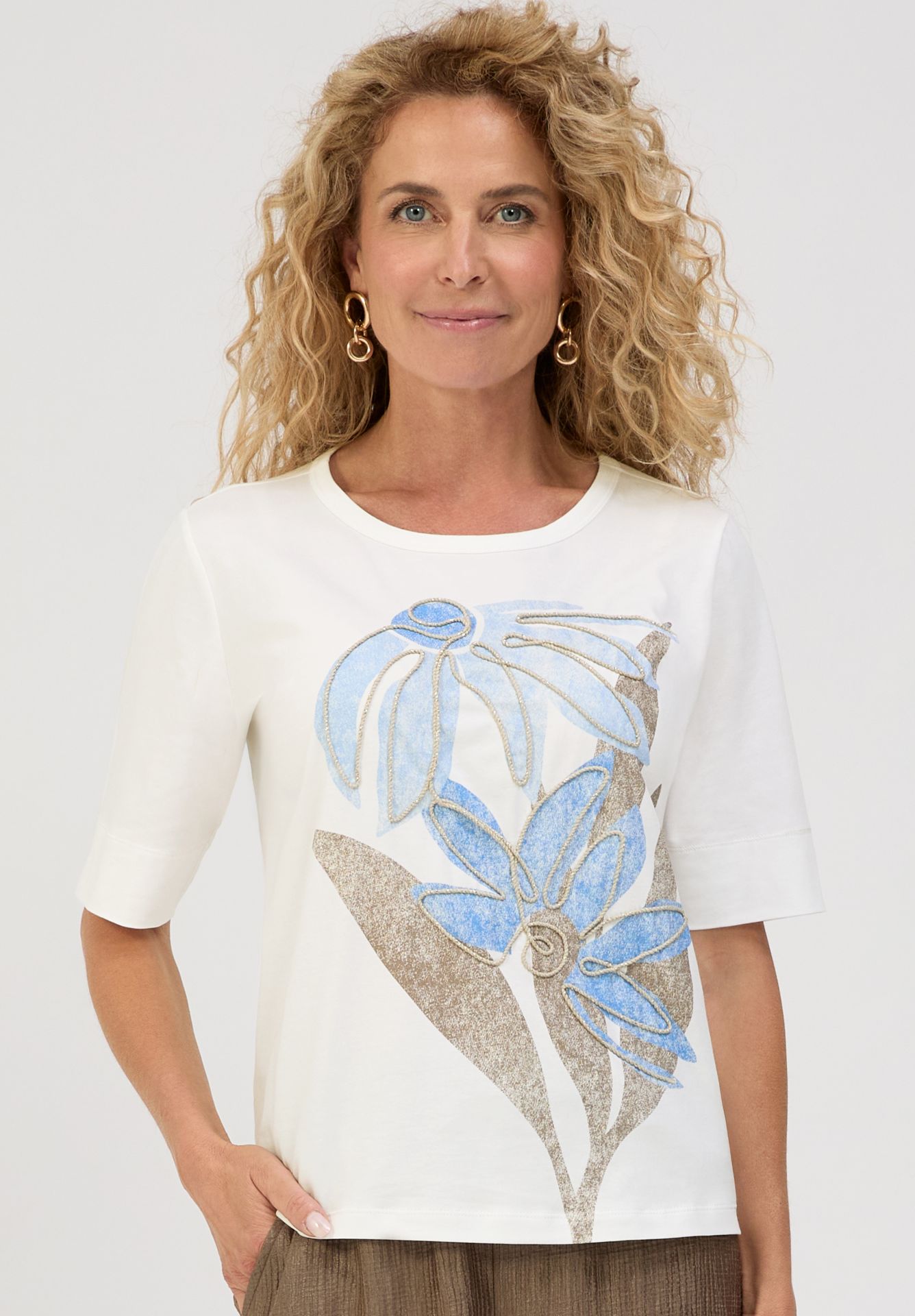 Bianca Dinia Flower Top Cream. 76055 - Image 2