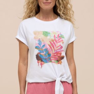 Bianca Julie Tie Front Top White.       76068