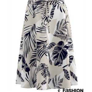 Frank Walder E/W Print Skirt Taupe.         602206