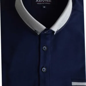 Advise Knitted Collar Polo Navy. Polo314/Nvy