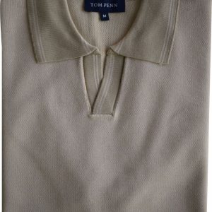 Tom Penn V-Neck Polo Sand.       Tp078k