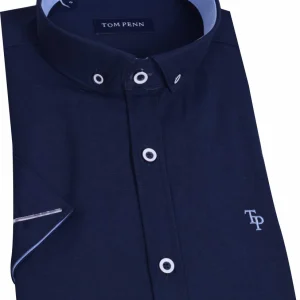 Tom Penn S/S Oxford Shirt Navy. Tp828/Nvy