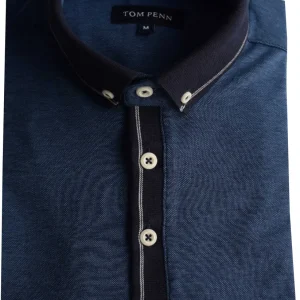 Tom Penn Melange Polo Blue.         Tpp981