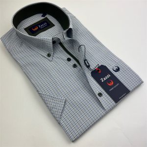 Zazzi Check S/S Shirt Green.         9712/Grn