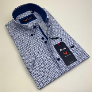Zazzi Print S/S Shirt Blue.         9730/Blu