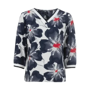 Sequesto V/N Print Top Navy.            6160-505640