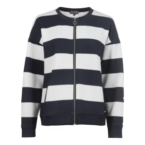 Sequesto Stripe Zip Cardigan Navy.           622-505698