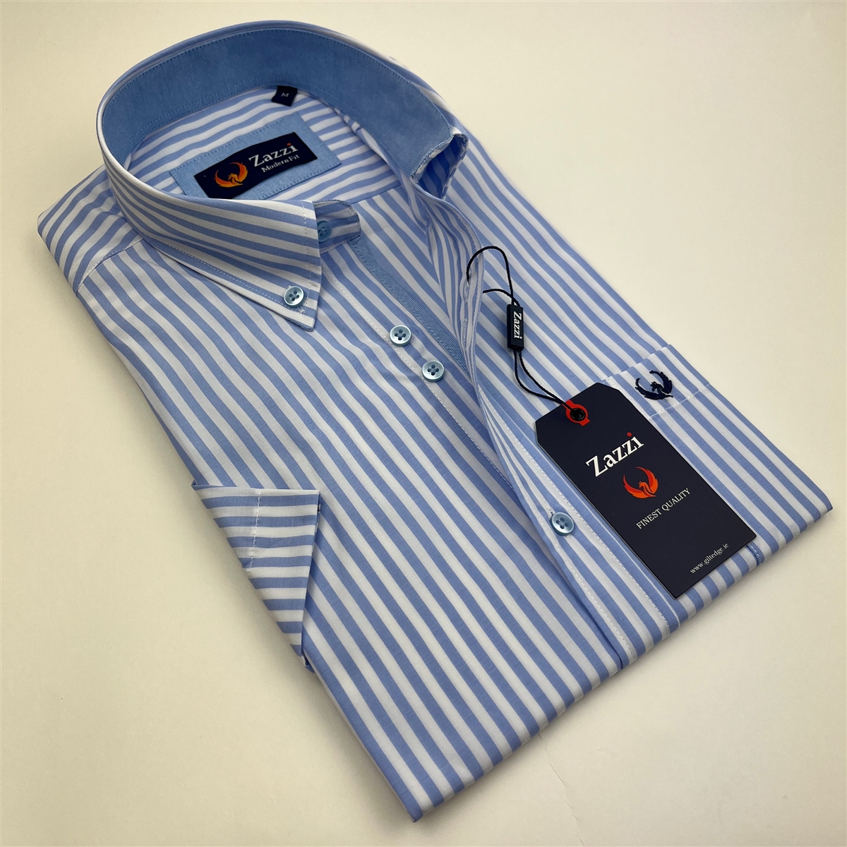 Zazzi S/S Stripe Shirt Blue. 9720/Blu