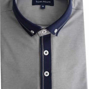 Tom Penn Melange Polo Grey.         Tpp981/Gry
