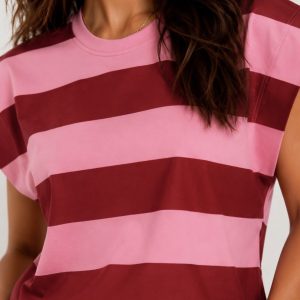 Stripe Top Red.        2121/Red