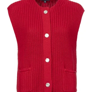 S Questo 4 Button Sleeveless Knit Red. 693-506066