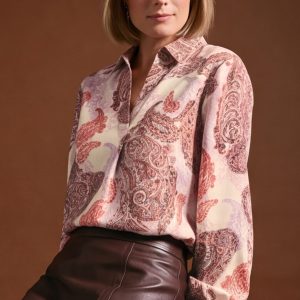 Bianca Adina Paisley Print Blouse Blush. 65015