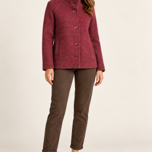 Civas Raspa 5 Button Jacket Wine      07267/Wne