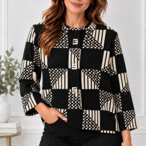 Alison Sheri 2 Tone Cardigan Black.     A48055