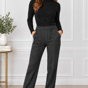 Alison Sheri Pinstripe E/W Trousers Charcoal.     A48245