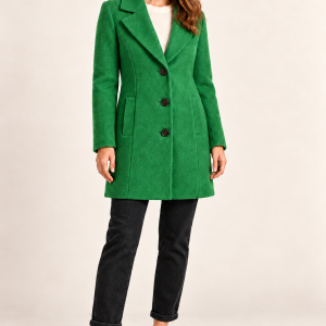 Civas Evina Boiled Wool Coat Emerald     06808/Em