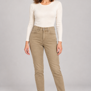 A & L Jessica Mom Jeans Beige      H6969/Bge
