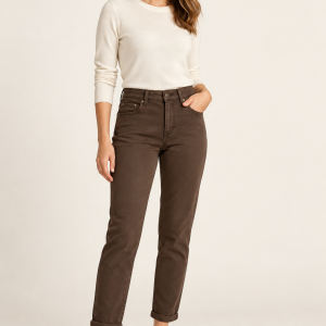A & L Jessica Mom Jeans Brown       H6969/Brn