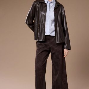 Peruzzi Faux Leather Jacket Chocolate.         W26155