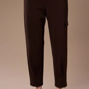 Peruzzi Stripe Cargo Trouser Chocolate. W26106